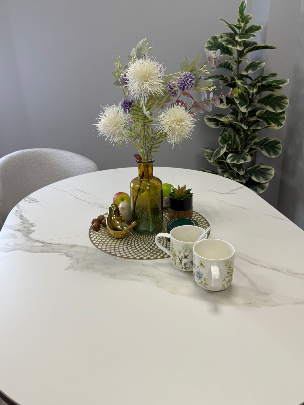 Стол KENNER DO1300 черный/керамика белая