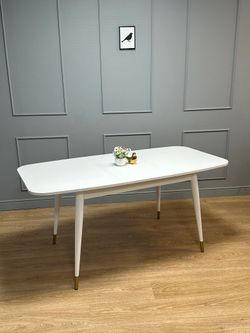 Стол KENNER K1200 белый/стекло белое сатин