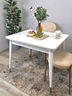 Стол KENNER 900K белый/стекло белое глянец