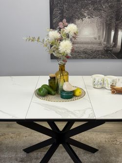 Стол KENNER BR1200 черный/керамика белая