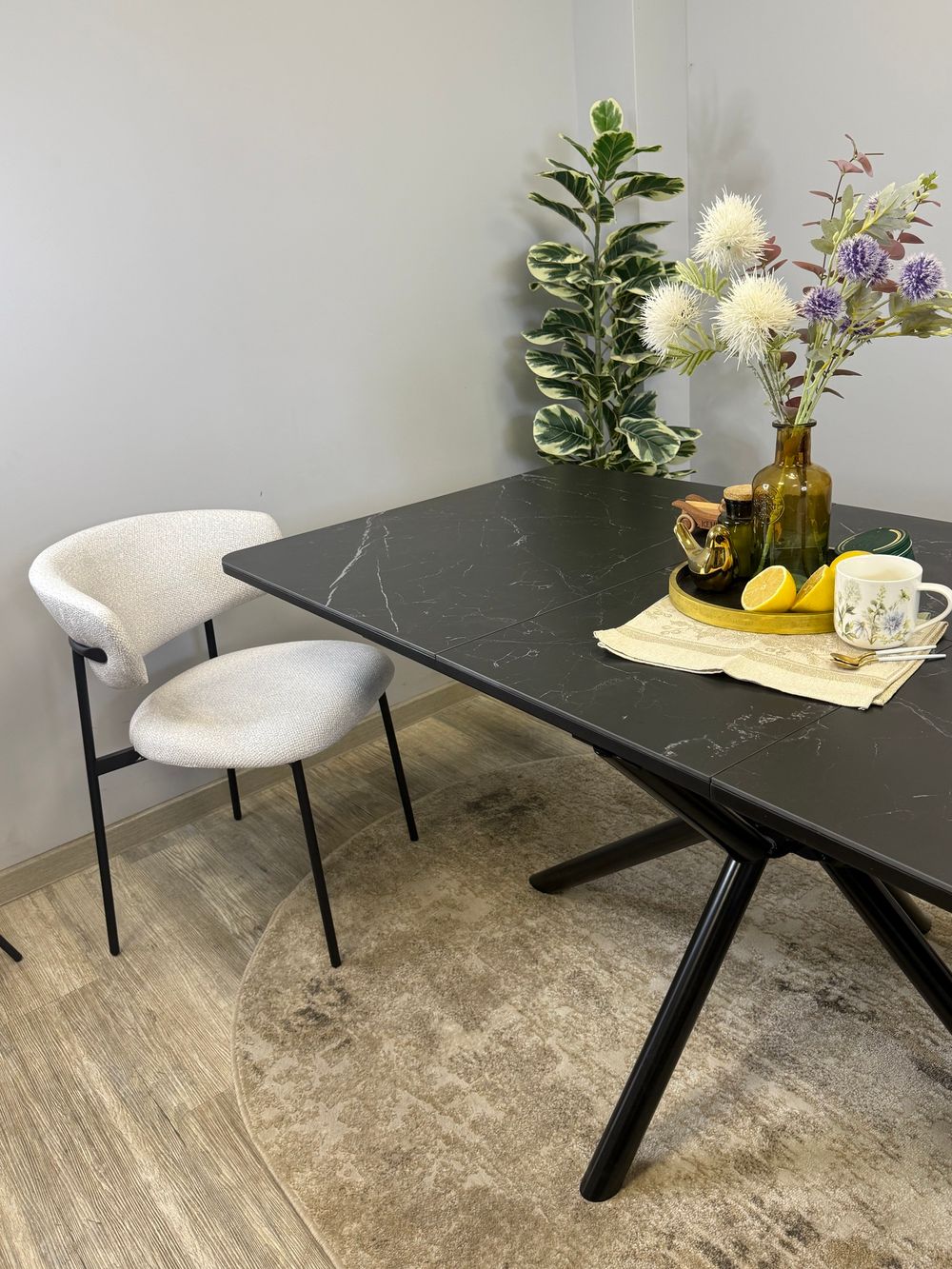 Стол KENNER DM1400 черный/керамика черная