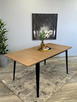 Стол KENNER KS1200 черный/дуб коричневый