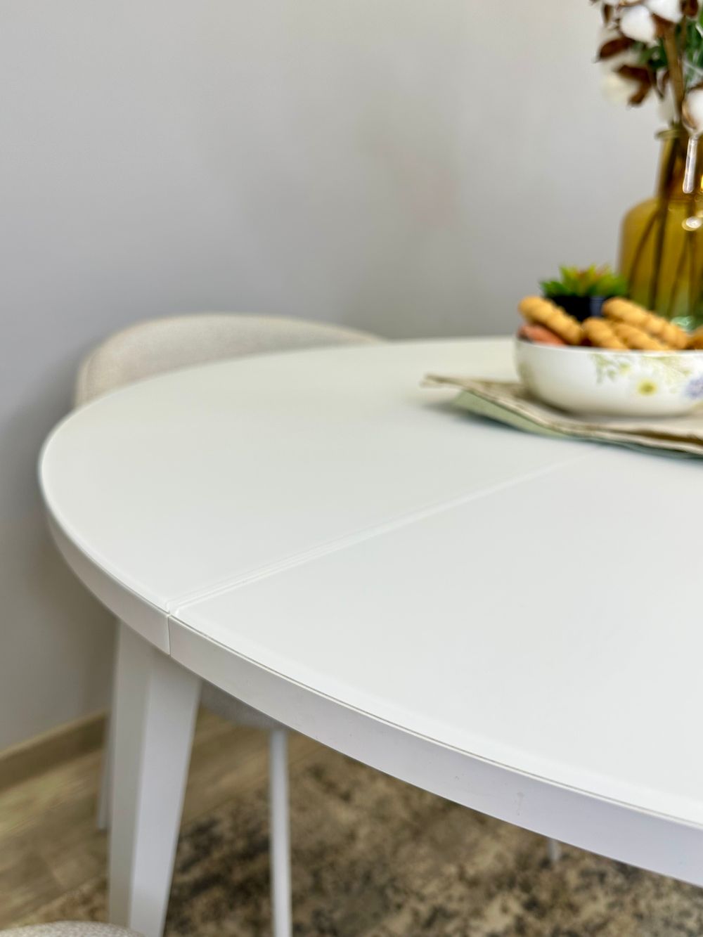 Стол KENNER 1000 М белый/стекло белое сатин