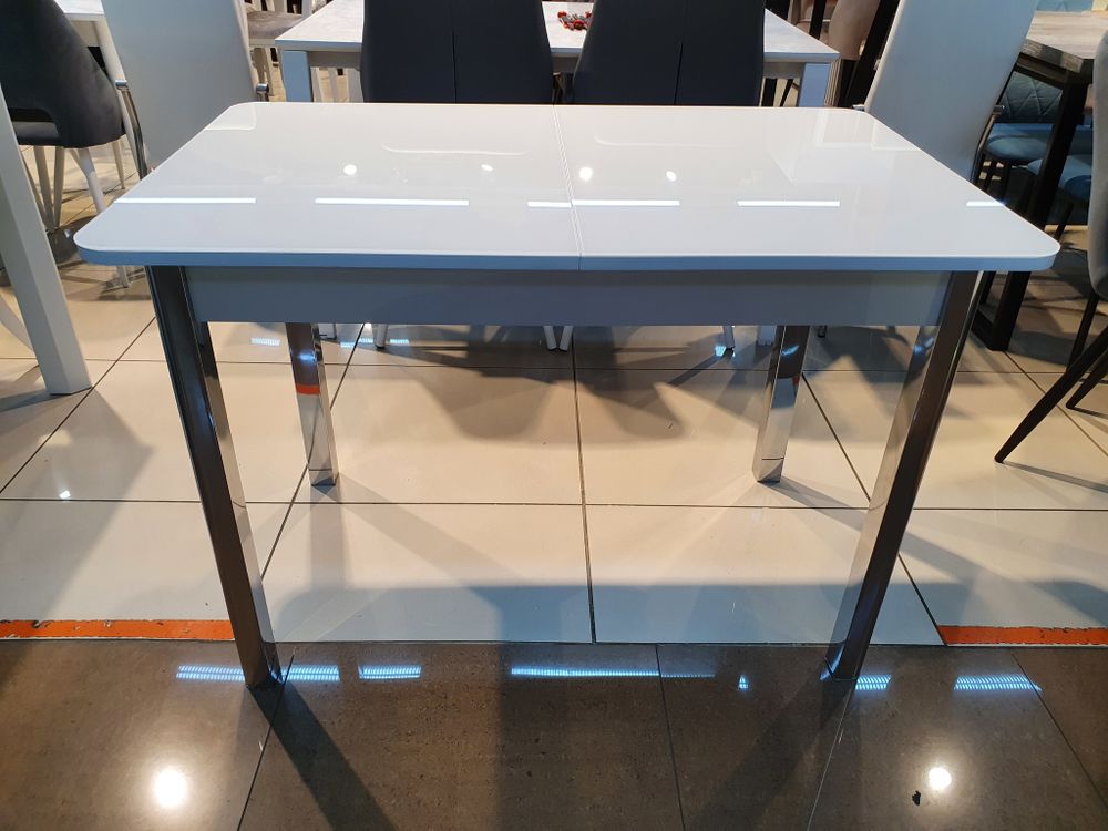 Стол KENNER 1100s белый/стекло белое глянец