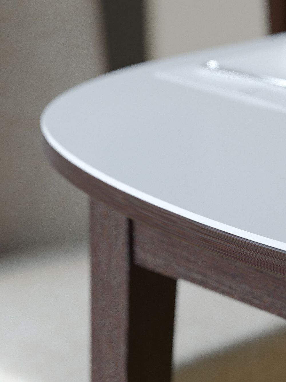 Стол KENNER 1300С  венге/стекло белое сатин