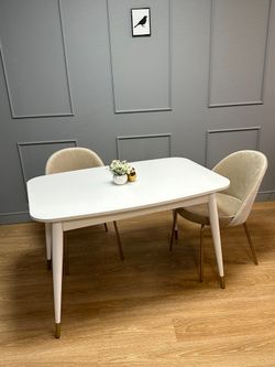 Стол KENNER K1200 белый/стекло белое сатин