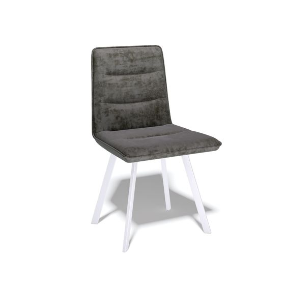 Стул Kenner 185S  белый/серый велюр