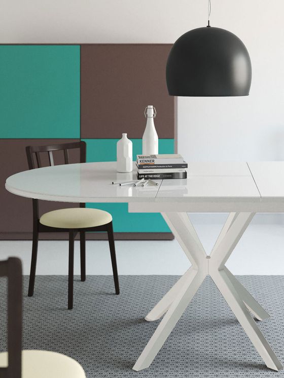 Стол KENNER B1300 белый/стекло белое сатин