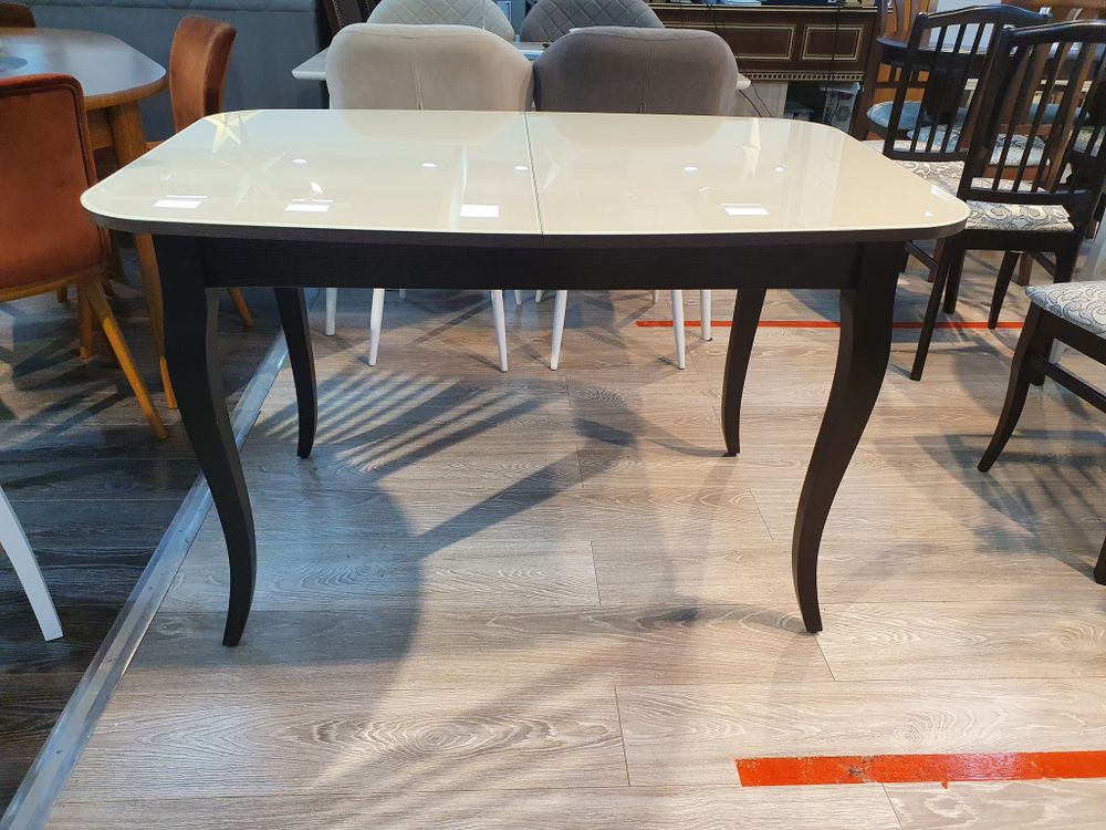 Стол KENNER 1200С  венге/стекло белое сатин