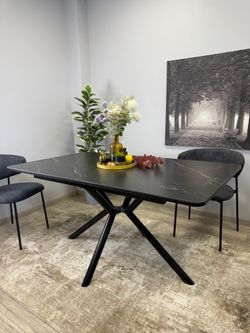 Стол KENNER DM1550 черный/керамика черная