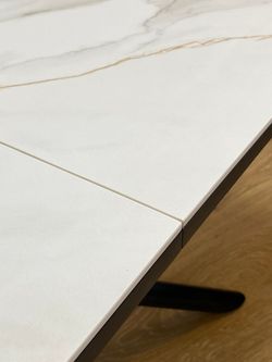 Стол KENNER DK1200 черный/керамика мрамор золотой