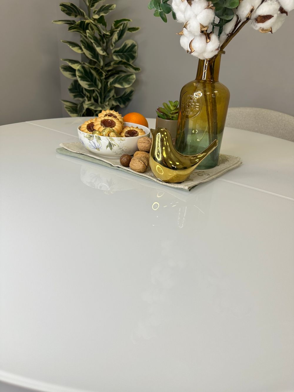 Стол KENNER 1000 М белый/стекло белое глянец