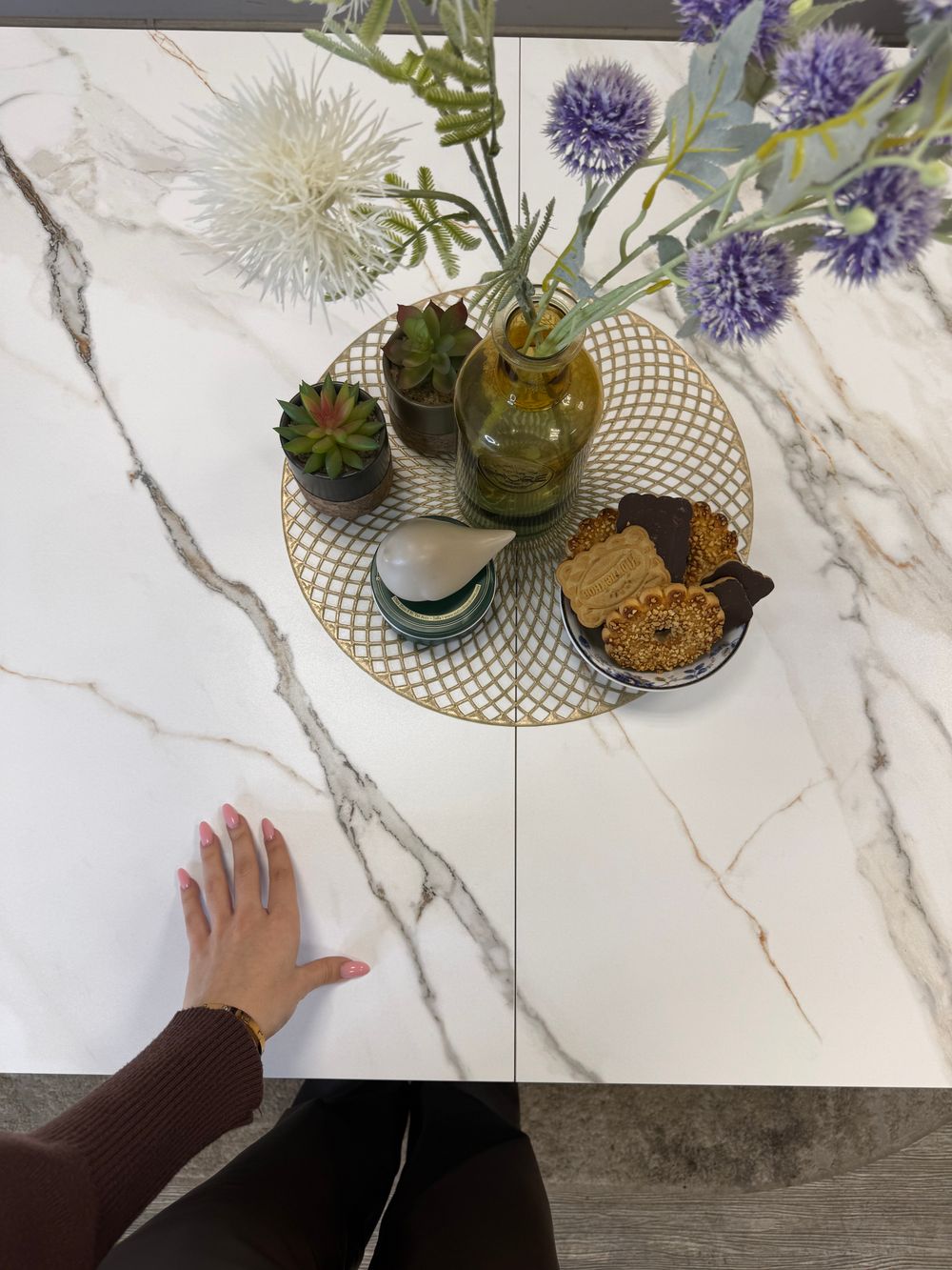 Стол KENNER LDs2000 черный/керамика LARKA GRAY