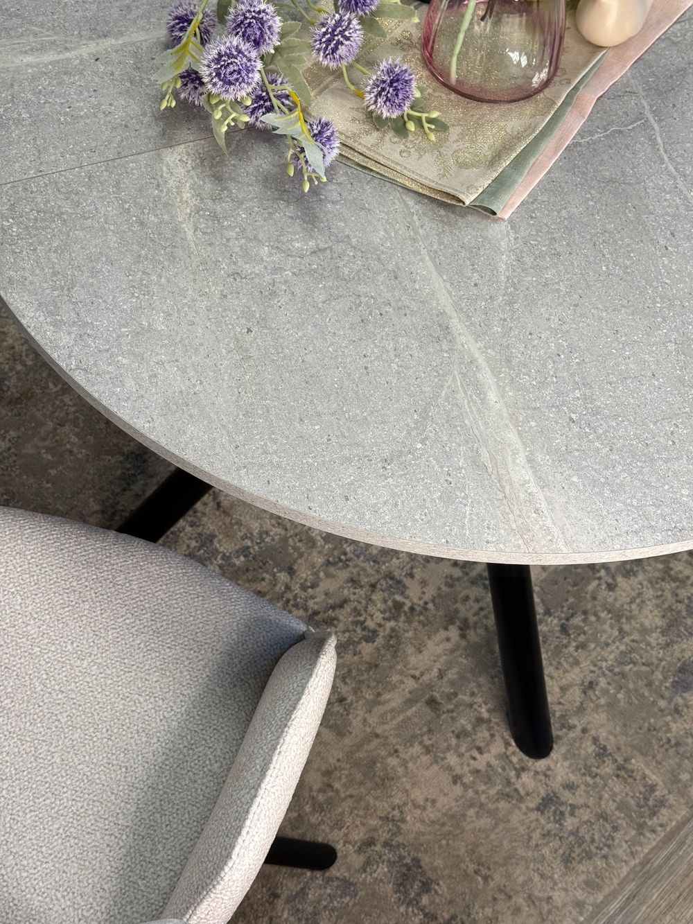 Стол KENNER AR1000 черный/мрамор светло-серый