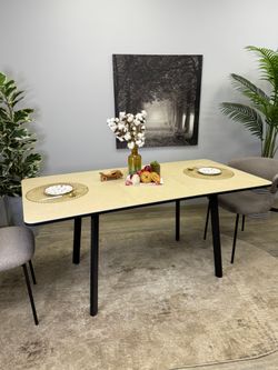 Стол KENNER AK900 черный/OKARA LIGHT YELLOW