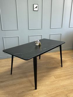 Стол KENNER KS1200 черный/керамика мрамор черный