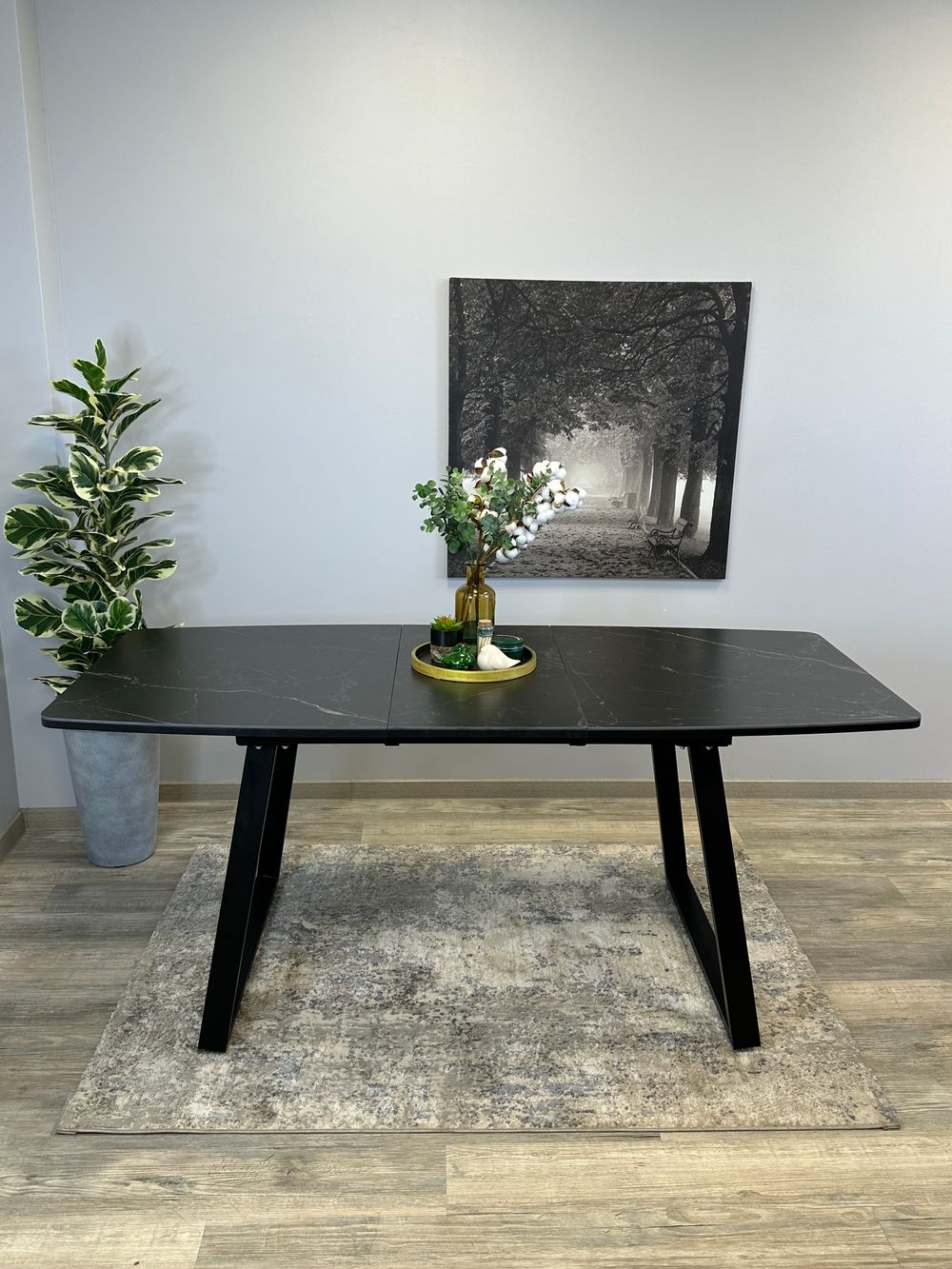 Стол KENNER AZ1400 черный/керамика черная