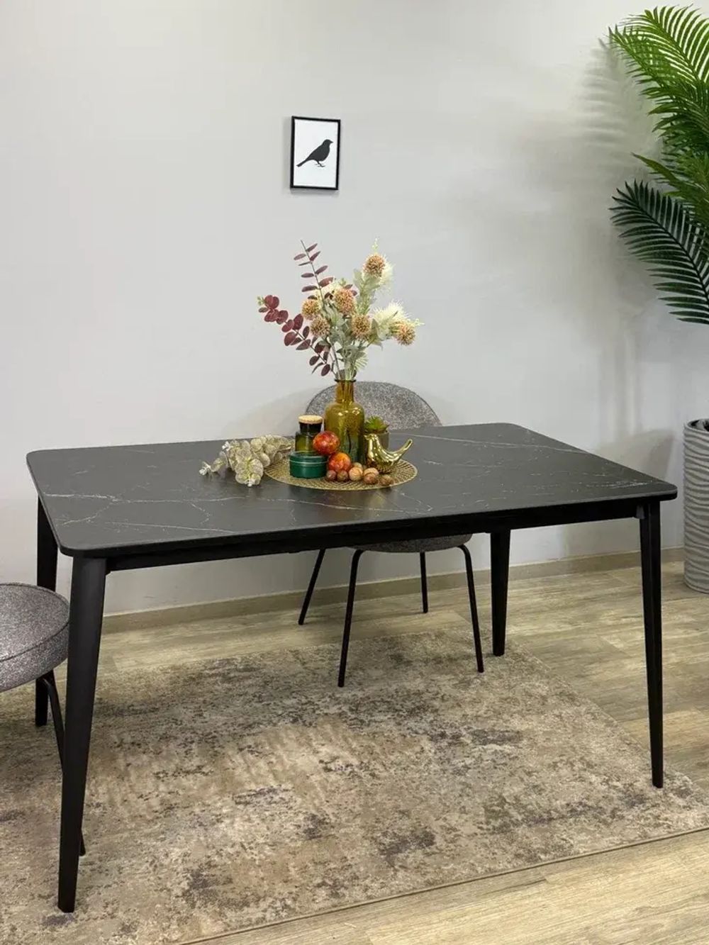 Стол KENNER KS1400 черный/керамика мрамор черный