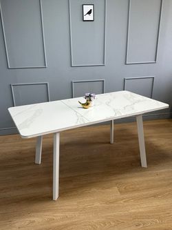 Стол KENNER AA1200 белый/керамика мрамор белый