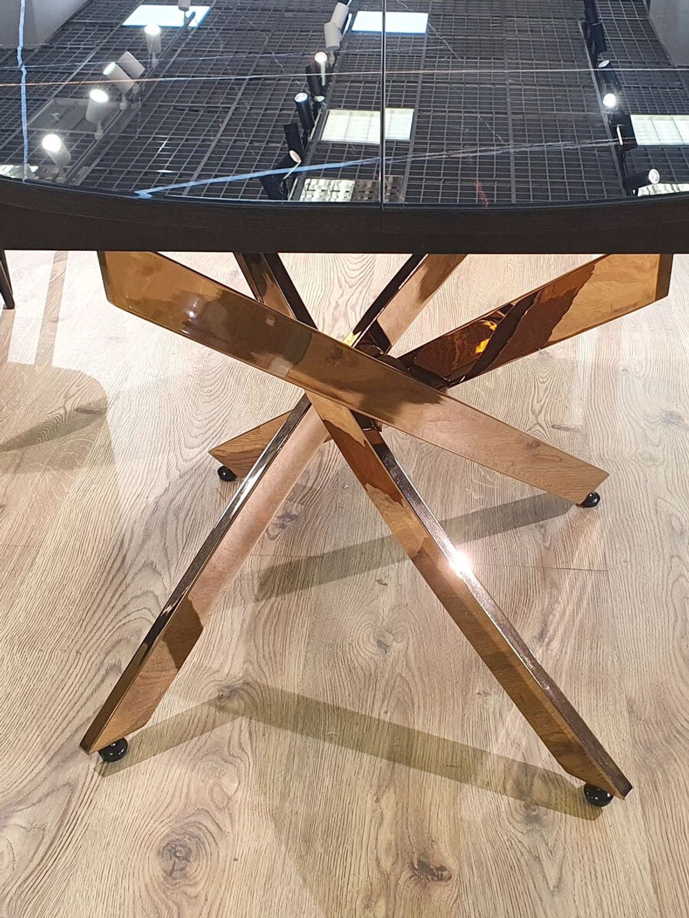 Стол KENNER R1100 золото/камень черный глянец