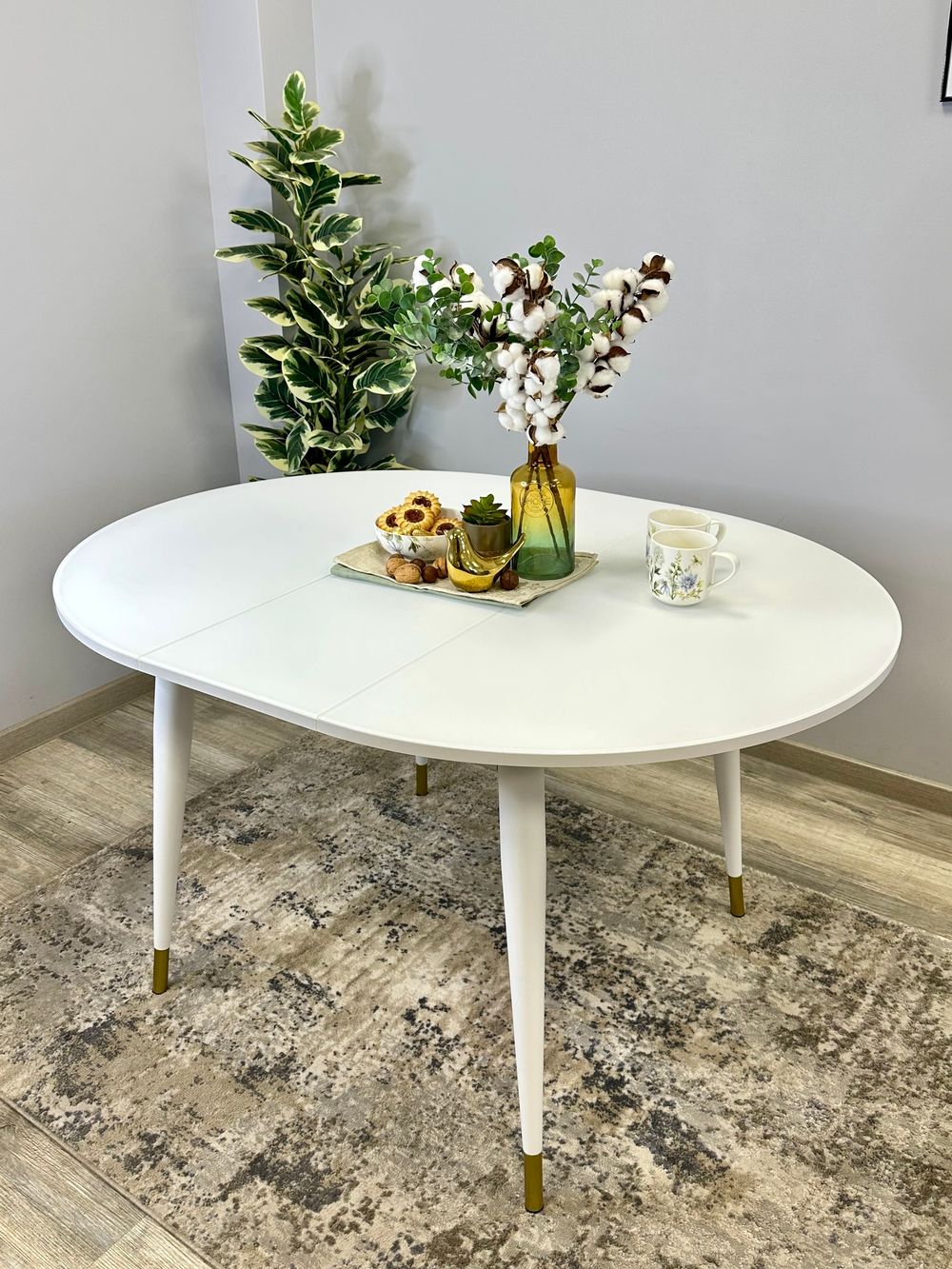 Стол KENNER 1000K белый/стекло белое глянец