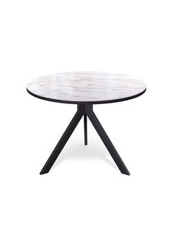 Стол KENNER RR900 черный/керамика мрамор белый глянец