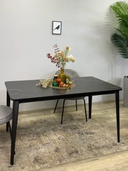 Стол KENNER KS1400 черный/керамика мрамор черный