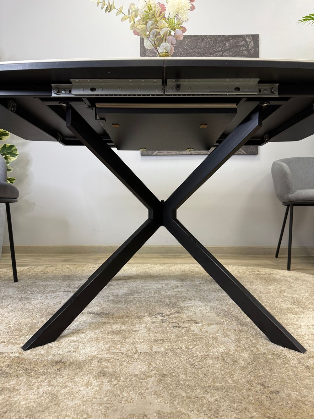 Стол Kenner BR1300, черный/керамика GLORIA WHITE