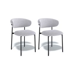 Комплект стульев 2шт KENNER 309SD черный/микробукле серебристый