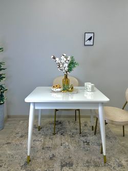 Стол KENNER 900K белый/стекло белое глянец