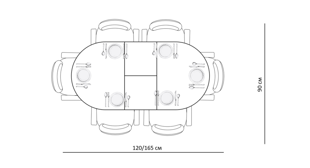 Стол KENNER DO1200 черный/керамика белая