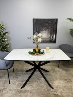 Стол Kenner BR1300, черный/керамика GLORIA WHITE