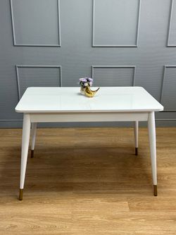 Стол KENNER 1100K белый/стекло белое глянец