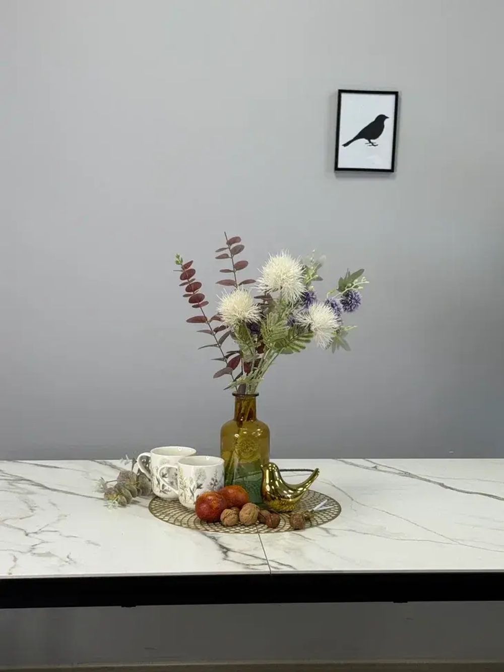 Стол KENNER KS1400 черный/керамика мрамор золотой