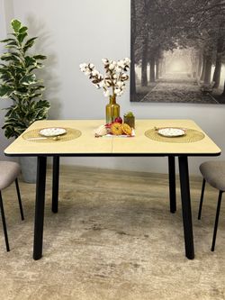 Стол KENNER AK900 черный/OKARA LIGHT YELLOW