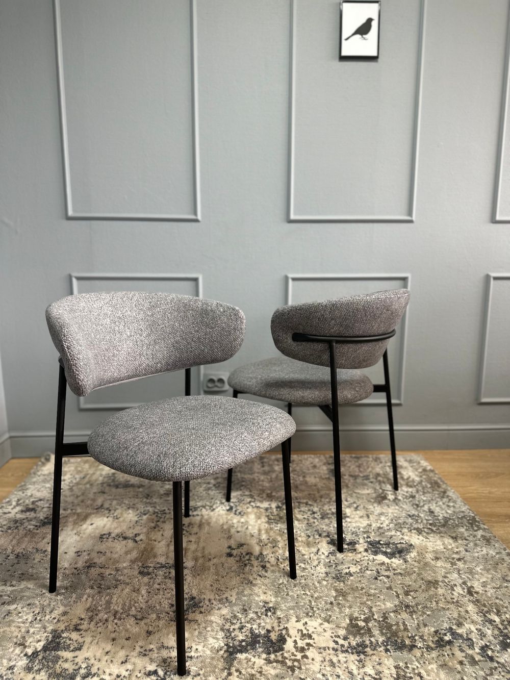 Комплект стульев 2шт KENNER 309SD черный/микробукле серый