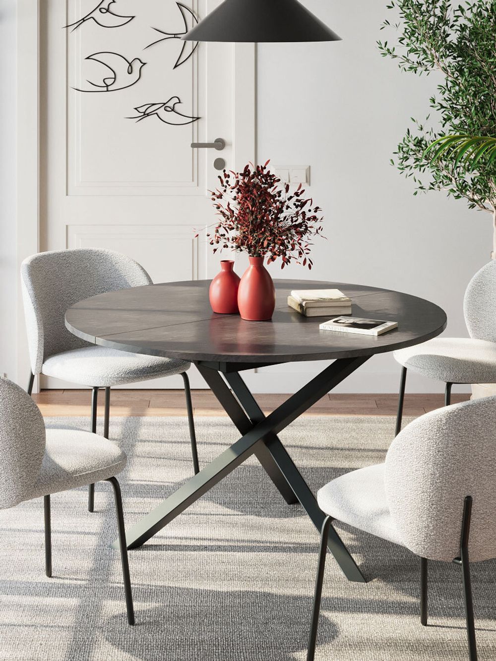 Стол KENNER DR1100 черный/сланец черный