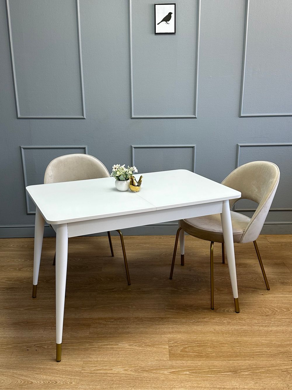 Стол KENNER K1100 белый/стекло белое сатин