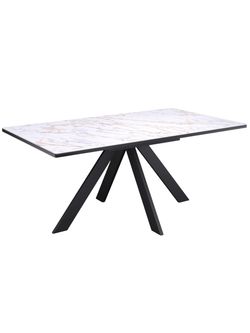 Стол DL1600 черный/керамика белая глянец