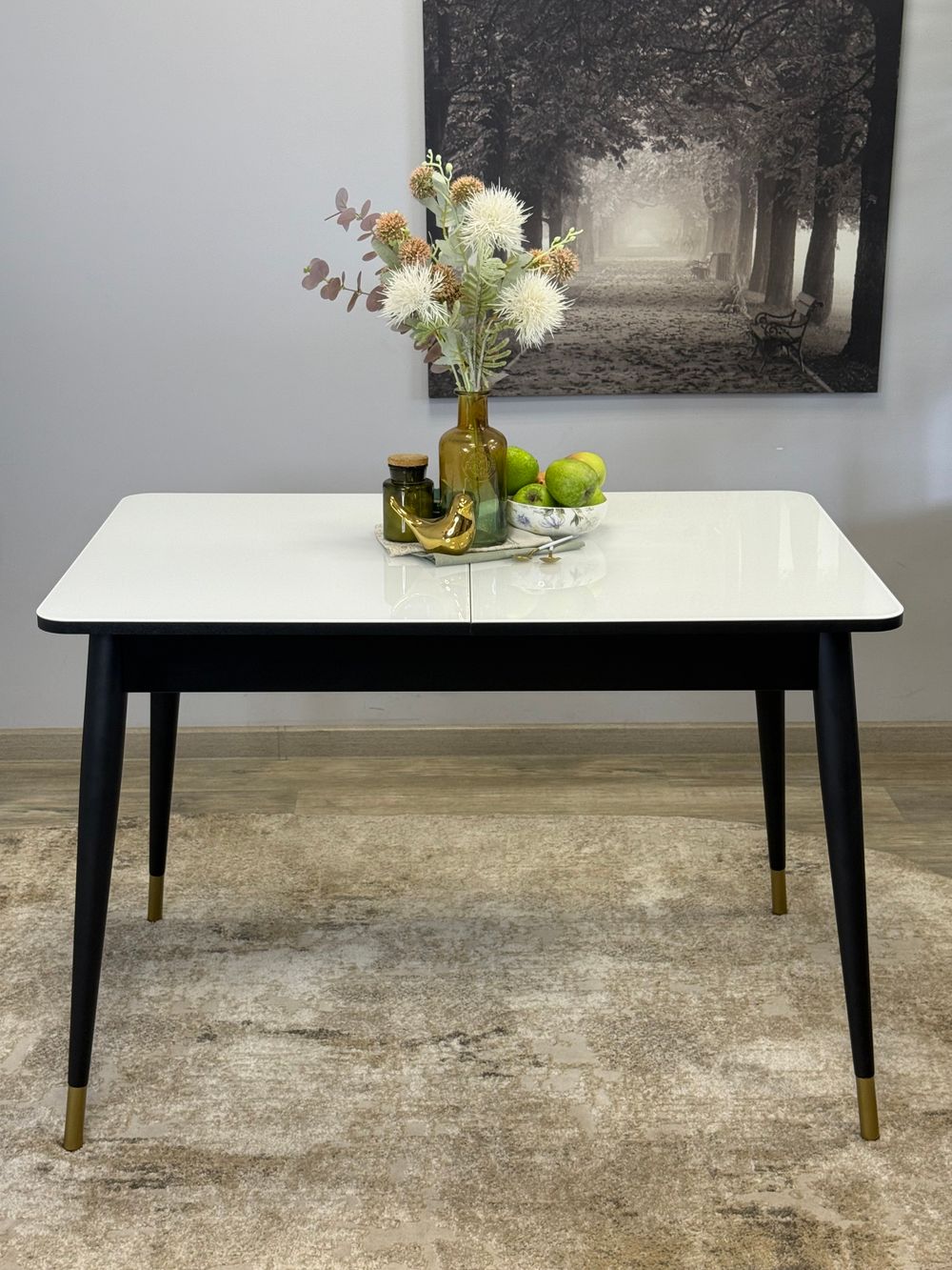 Стол KENNER 1100K венге/стекло белое глянец