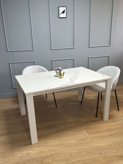 Стол KENNER BL1300 белый/керамика мрамор белый