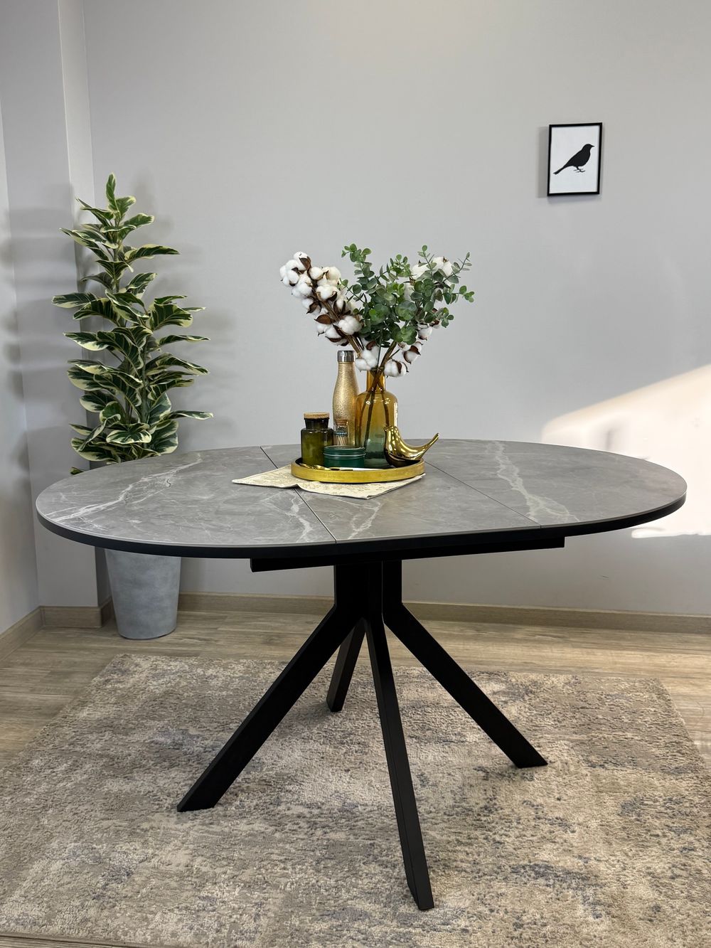 Стол KENNER AR1000 черный/керамика серая