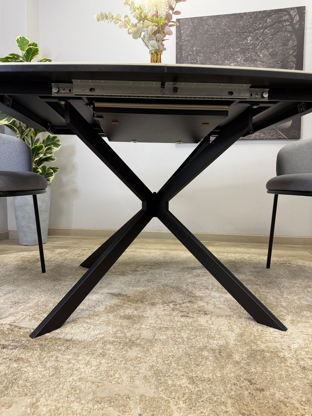 Стол KENNER BR1200 черный/керамика белая