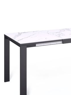 Стол KENNER BL1300 черный/керамика мрамор белый