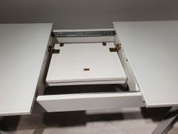 Стол KENNER 1100s белый/стекло белое сатин