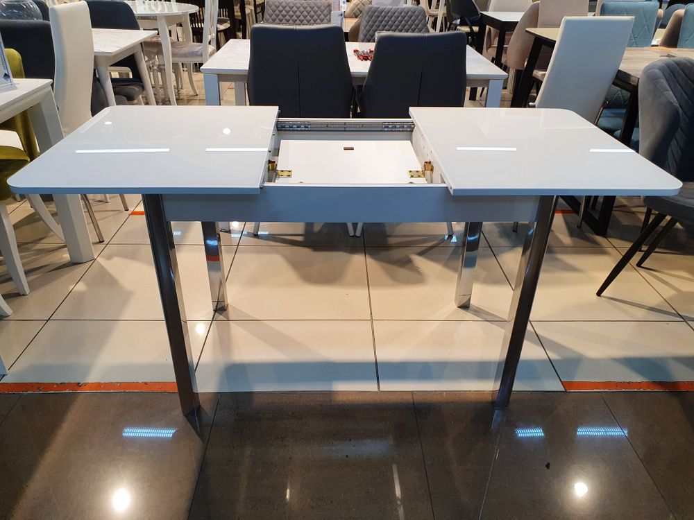 Стол KENNER 1100s белый/стекло белое глянец