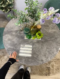 Стол Kenner LD900, черный/керамика мрамор серый глянец