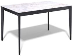Стол KENNER KR1200 черный/керамика мрамор белый глянец