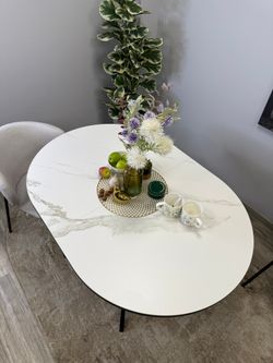 Стол KENNER DO1300 черный/керамика белая