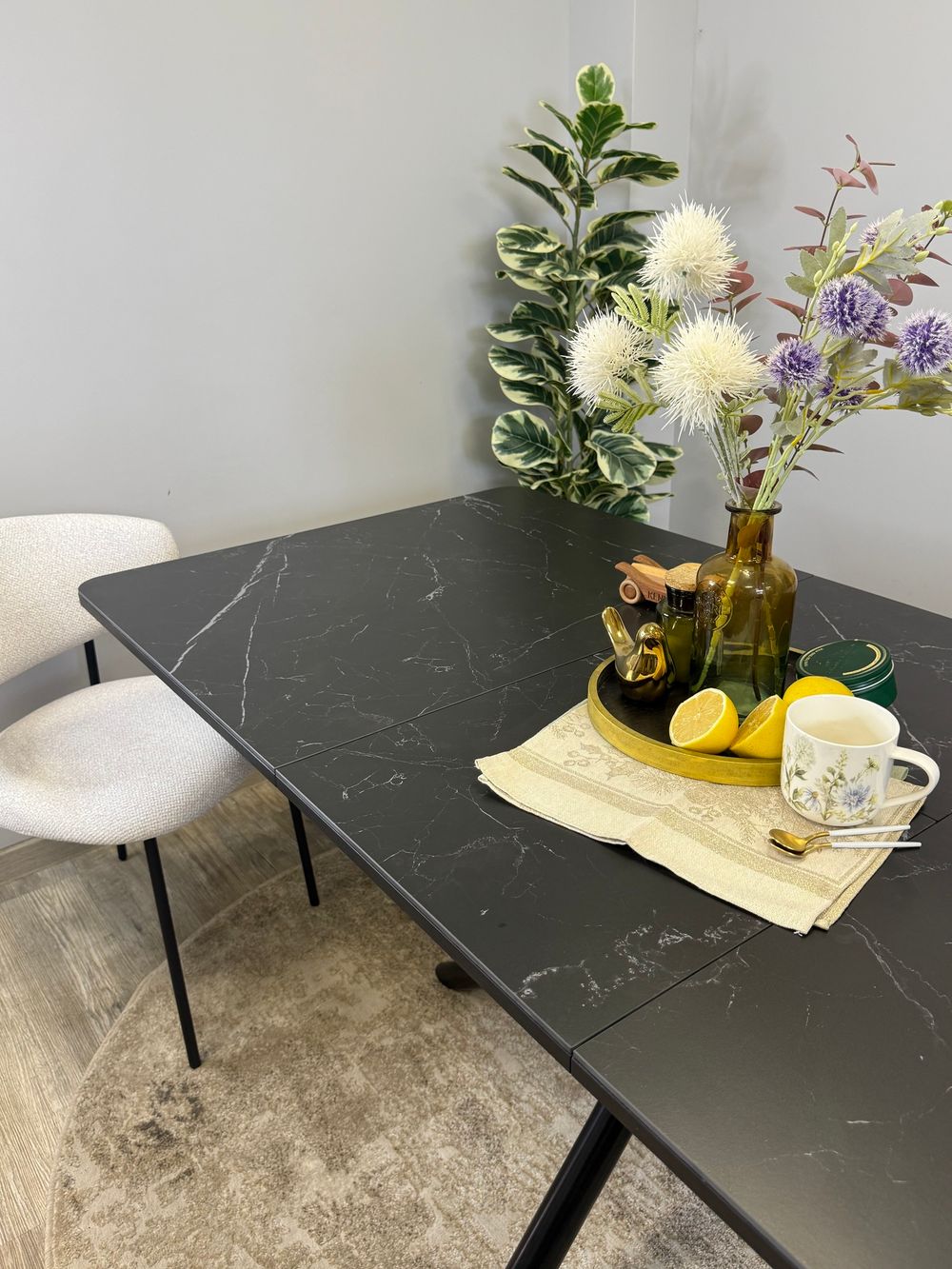 Стол KENNER DM1400 черный/керамика черная